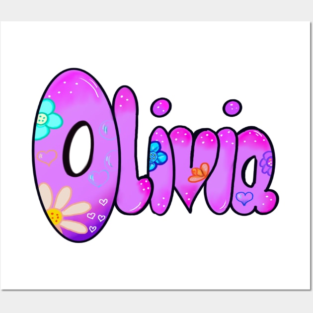 Olivia girls first name in purple Personalized personalised customised name Olivia Wall Art by Artonmytee